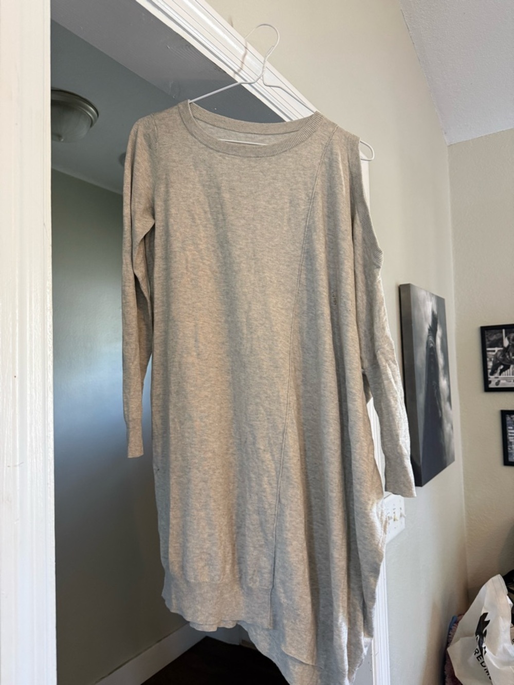 AllSaints Heather Gray Cold Shoulder Sweater Dress Tunic Size 0